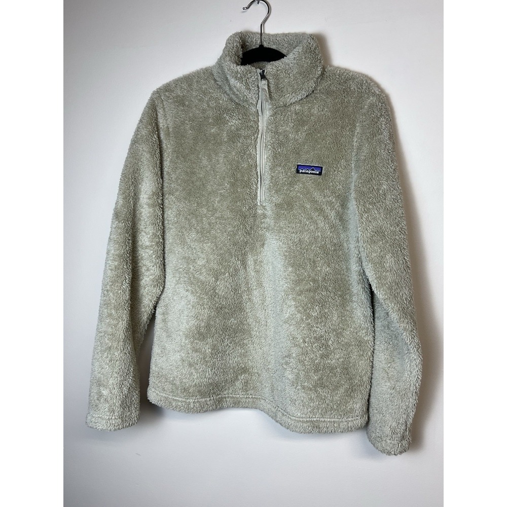 Patagonia Women's Large Khaki Beige Los Gatos 1/4 Zip Pullover Fleece Camping